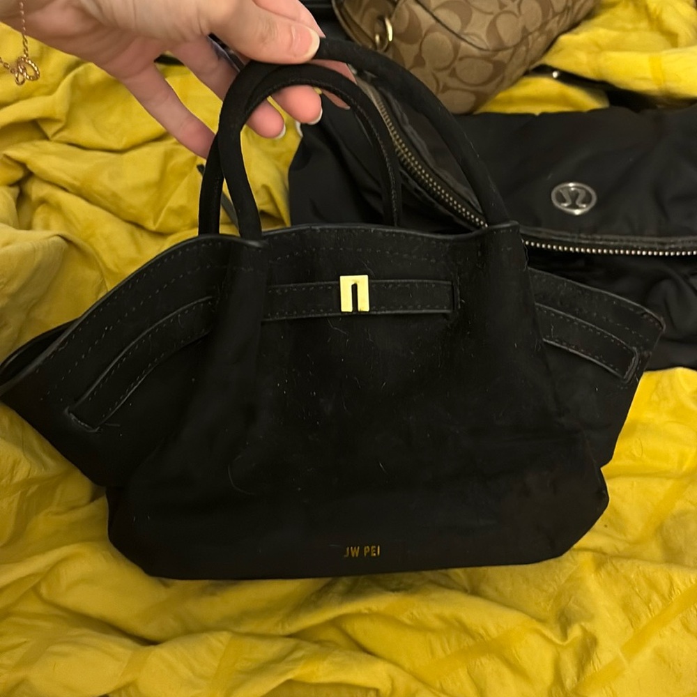 JW PEI Mini Black Suede Bag